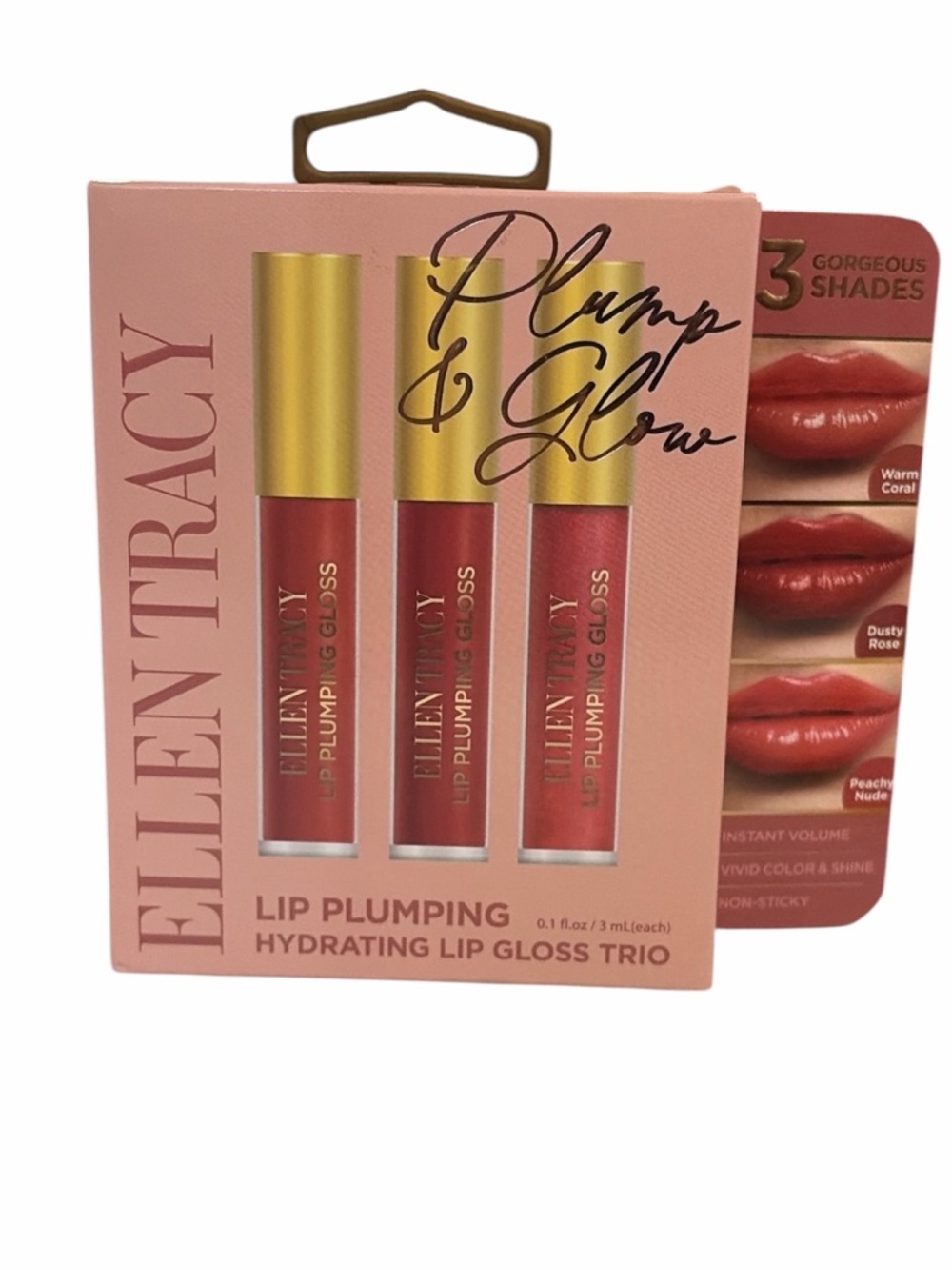 Ellen Tracy Plump & Glow Lip Plumping Gloss Trio - Coral & Rose Tones